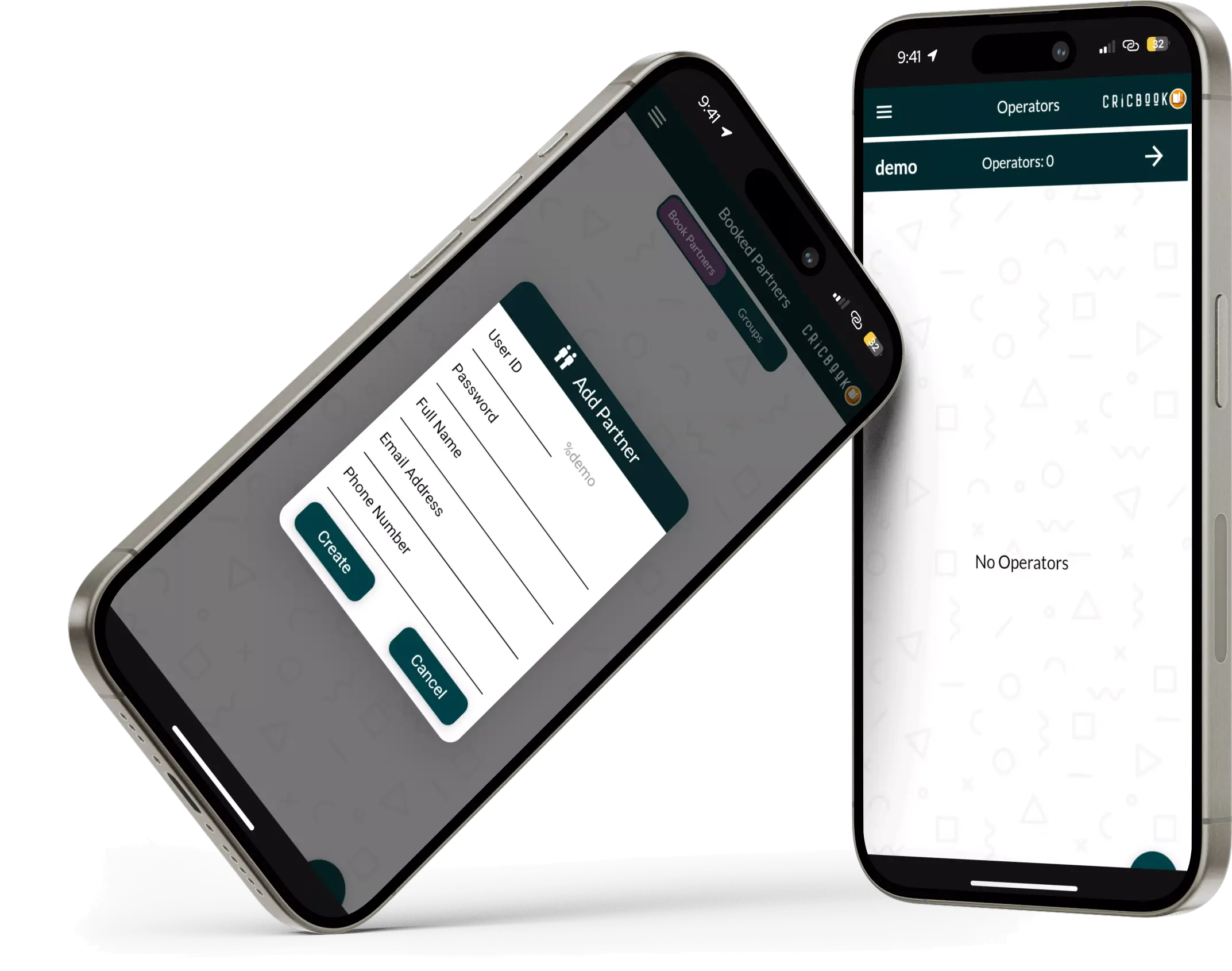 Cricbook book partners and operators management screen