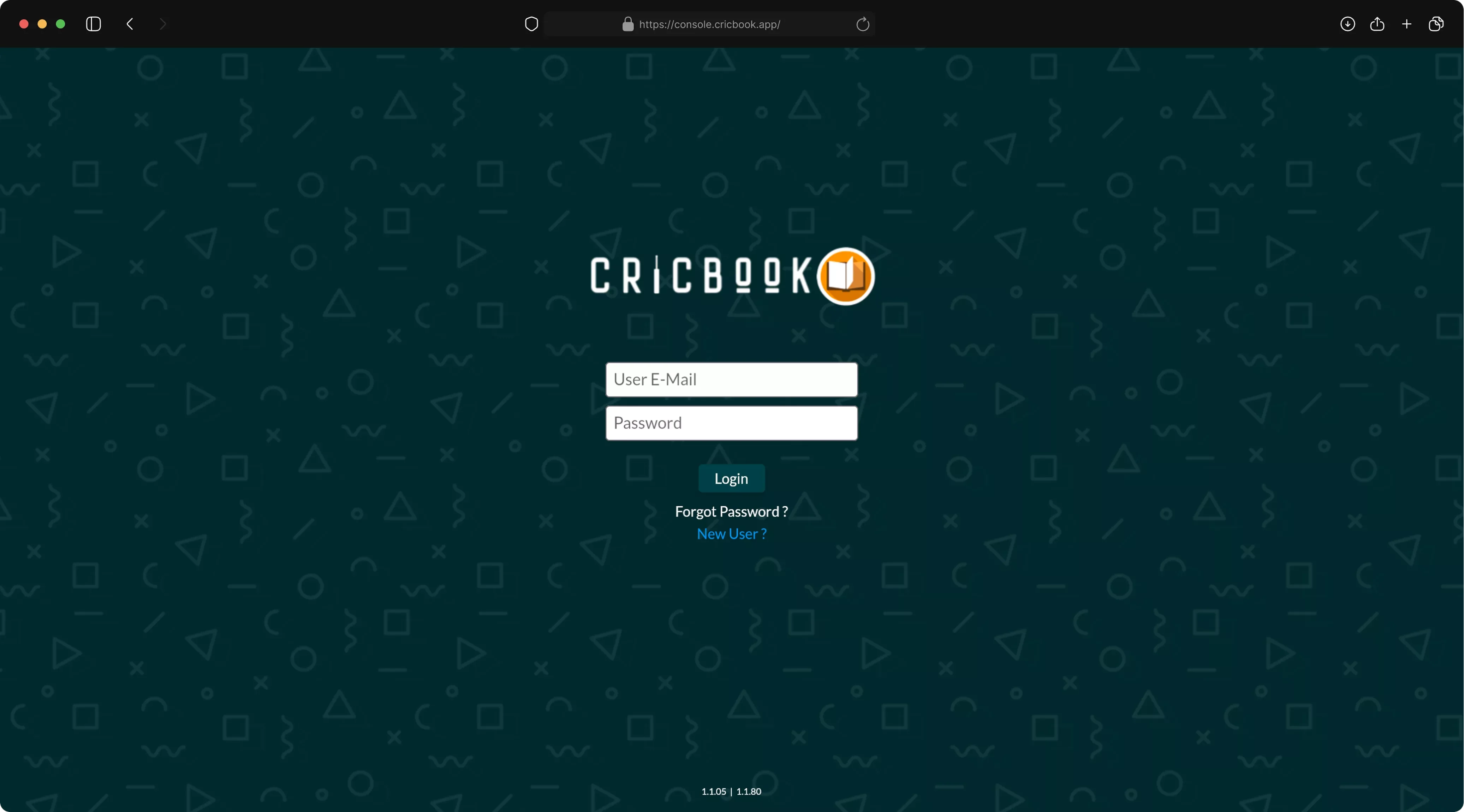 Cricbook app dashboard
